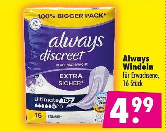 Always Windeln für Erwachsene, 16 Stück