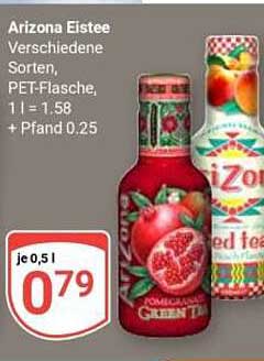 Arizona Eistee Verschiedene Sorten, PET-Flasche, 1 l