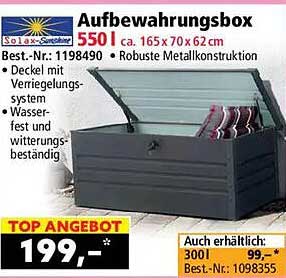 Aufbewahrungsbox 550 l ca. 165 x 70 x 62 cm
