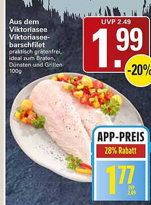 Aus dem Viktoriasee Viktoriasee-barschartlet praktisch grätenfrei, ideal zum Braten, Dünsten und Grillen 100g