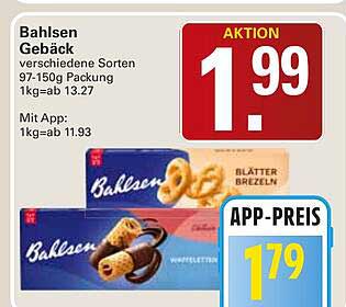 Bahlsen Gebäck verschiedene Sorten 97-150g Packung 1kg=ab 13.27 Mit App: 1kg=ab 11.93