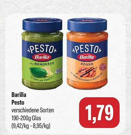 Barilla Pesto verschiedene Sorten 190-200g Glas