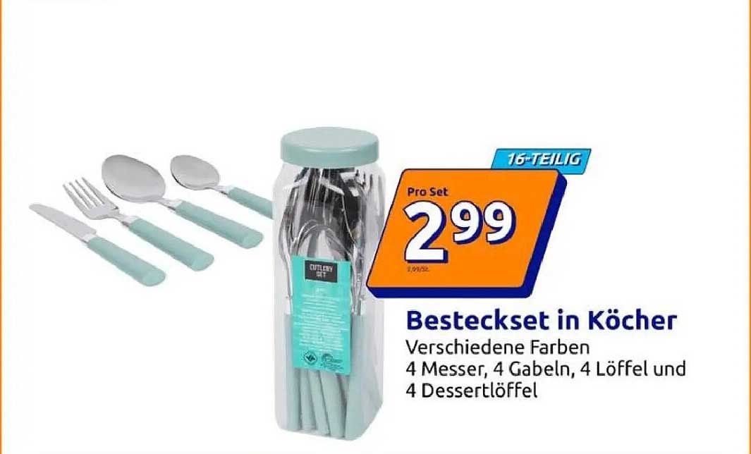 Besteckset in Köcher