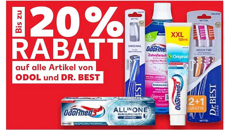 Bis zu 20% Rabatt auf alle Artikel von ODOL und DR. BEST