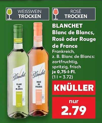 BLANCHET Blanc de Blancs, Rosé oder Rouge de France