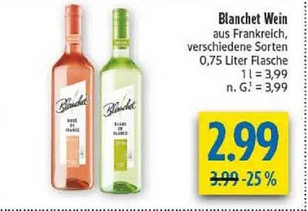 Blanchet Wein aus Frankreich, verschiedene Sorten, 0,75 Liter Flasche