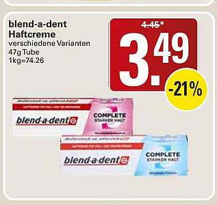 blend-a-dent Haftcreme verschiedene Varianten 47gTube 1kg=74.26