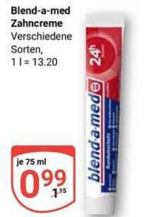 Blend-a-med Zahncreme Verschiedene Sorten, 1 l = 13.20