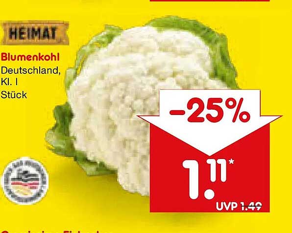 Blumenkohl Deutschland, Kl. I Stück