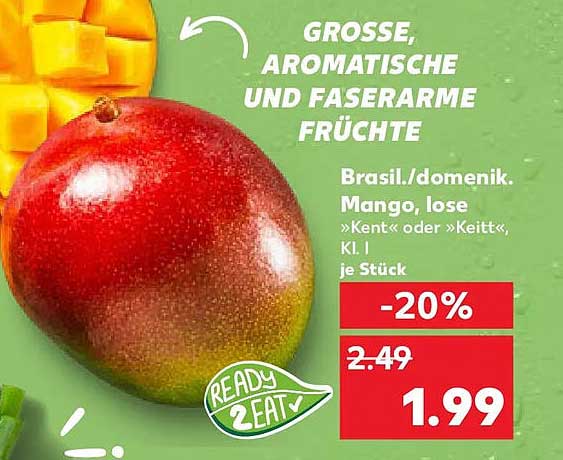 Brasil./domenik. Mango, lose »Kent« oder »Keitt«, Kl. I je Stück