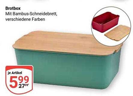 Brotbox Mit Bambus-Schneidbrett, verschiedene Farben