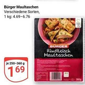 Bürger Maultaschen Verschiedene Sorten, 1 kg: 4.69–6.76