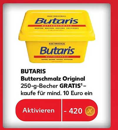 BUTARIS Butterschmalz Original 250-g-Becher GRATIS1- kaufe für mind. 10 Euro ein