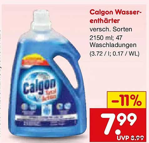 Calgon Wasser-enthärter versch. Sorten 2150 ml; 47 Waschladungen (3.72 / l; 0.17 / WL)