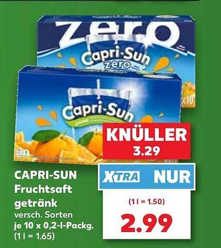 CAPRI-SUN Fruchtsaft getränk versch. Sorten je 10 x 0,2-l-Packg. (1 l = 1.65)