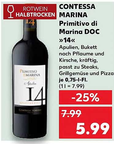 CONTESSA MARINA Primitivo di Marina DOC »14«
