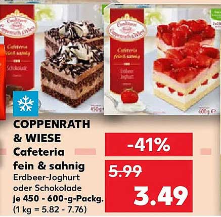 COPPENRATH & WIESE Cafeteria fein & sahnig Erdbeer-Joghurt oder Schokolade je 450 - 600-g-Packg. (1 kg = 5.82 - 7.76)