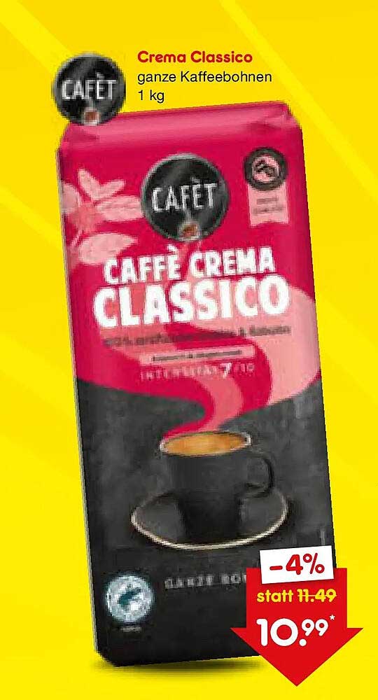 Crema Classico ganze Kaffeebohnen 1 kg
