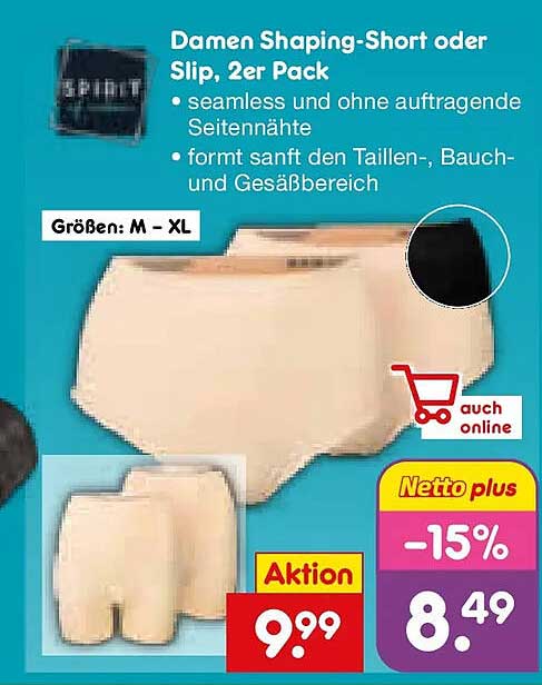 Damen Shaping-Short oder Slip, 2er Pack