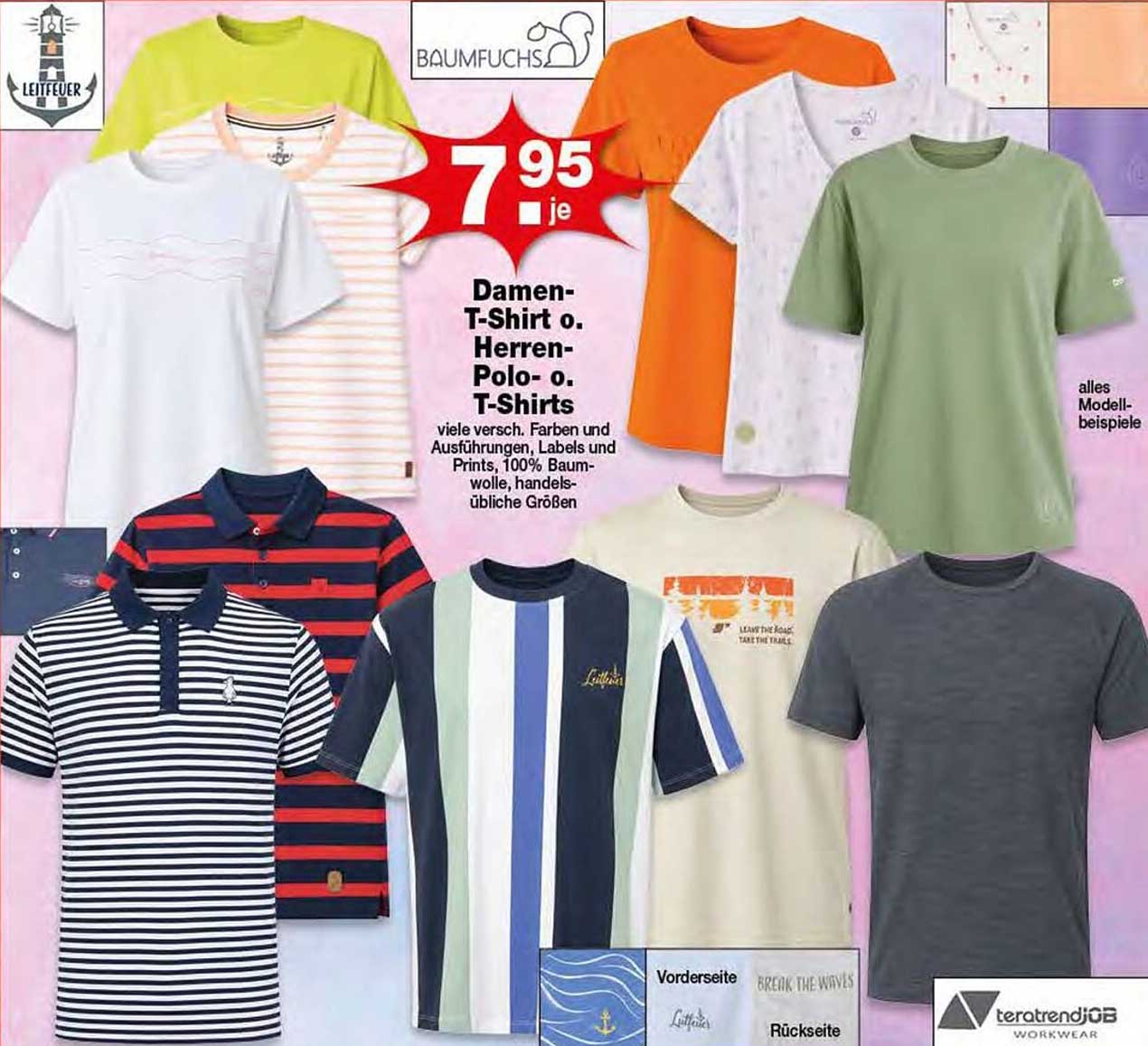 Damen-T-Shirt o. Herren- Polo- o. T-Shirts