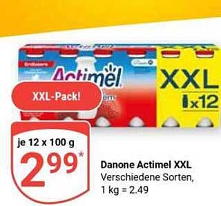 Danone Actimel XXL Verschiedene Sorten, 1 kg = 2.49