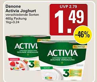Danone Activia Joghurt verschiedene Sorten 460g Packung 1kg=3.24