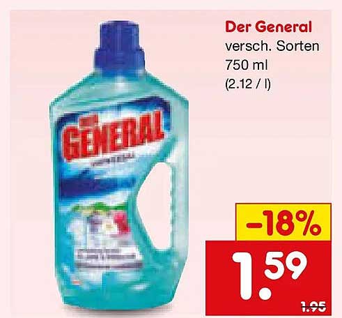 Der General versch. Sorten 750 ml (2.12 / l)