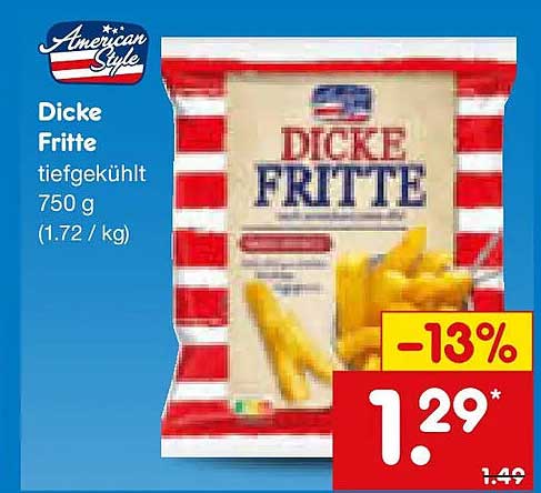 Dicke Fritte tiefgekühlt 750 g