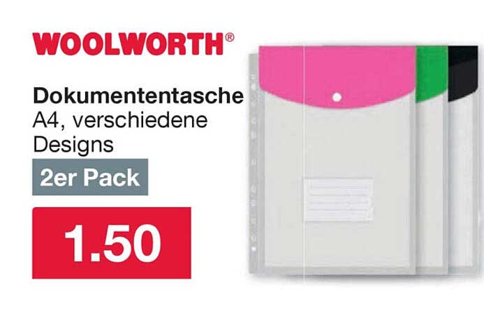 Dokumententasche A4, verschiedene Designs 2er Pack