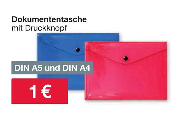 Dokumententasche mit Druckknopf