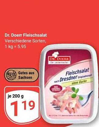 Dr. Doerr Fleischsalat Verschiedene Sorten, 1 kg = 5.95