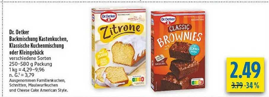 Dr. Oetker Backmischung Kastenkuchen, klassische Kuchenmischung oder Kleingebäck