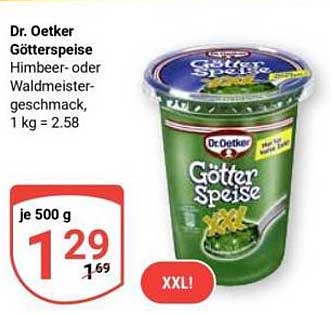 Dr. Oetker Götterspeise Himbeer- oder Waldmeistergeschmack, 1 kg = 2,58