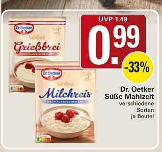 Dr. Oetker Süße Mahlzeit verschiedene Sorten je Beutel