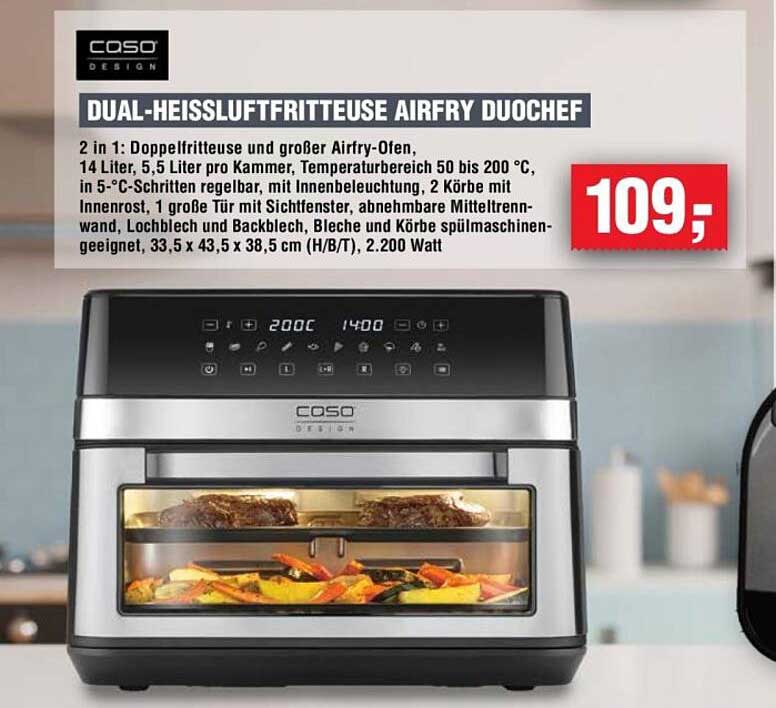 DUAL-HEISSLUFTFRITTEUSE AIRFRY DUOCHEF