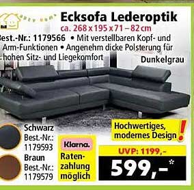 Ecksofa Lederoptik