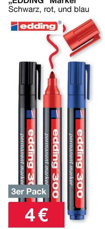 „EDDING Marker Schwarz, rot, und blau