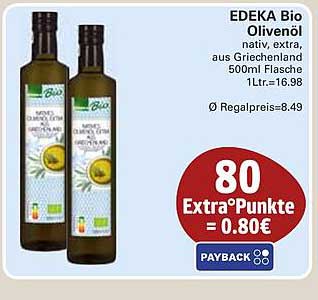 EDEKA Bio Olivenöl, nativ, extra, aus Griechenland, 500ml Flasche