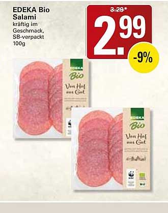 EDEKA Bio Salami kräftig im Geschmack, SB-verpackt 100g