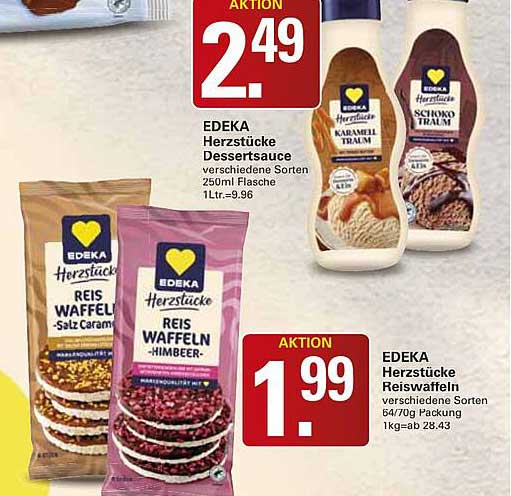 EDEKA Herzstücke Dessertsauce verschiedene Sorten 250ml Flasche