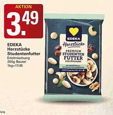 EDEKA Herzstücke Studentenfutter Edelmischung 200g Beutel 1kg=17.45