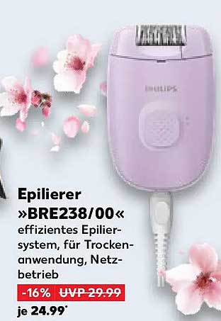 Epilierer »BRE238/00« effizientes Epilier-system, für Trockenanwendung, Netzbetrieb