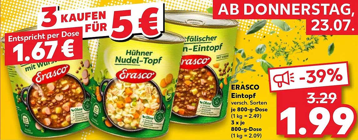 ERASCO Eintopf versch. Sorten je 800-g-Dose