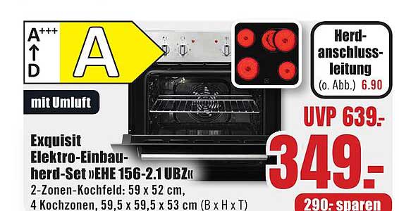 Exquisit Elektro-Einbau-herd-Set »EHE 156-2.1 UBZ«