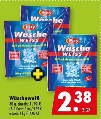Fay Wäsche WEISS Mit aktivem Sauerstoff
