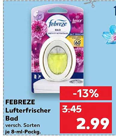 FEBREZE Lufterfrischer Bad versch. Sorten je 8-ml-Pack.