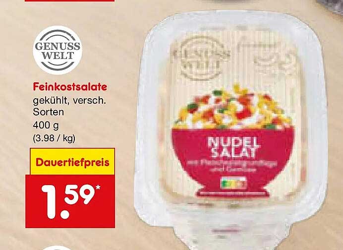 Feinkostsalate gekühlt, versch. Sorten 400 g
