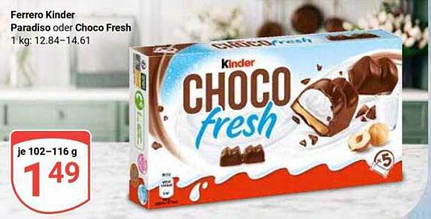Ferrero Kinder Paradiso oder Choco Fresh