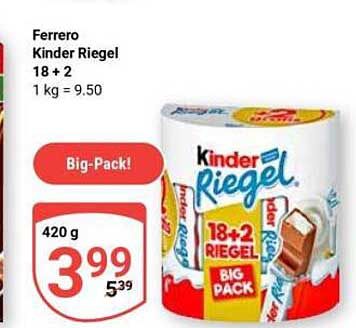 Ferrero Kinder Riegel 18 + 2