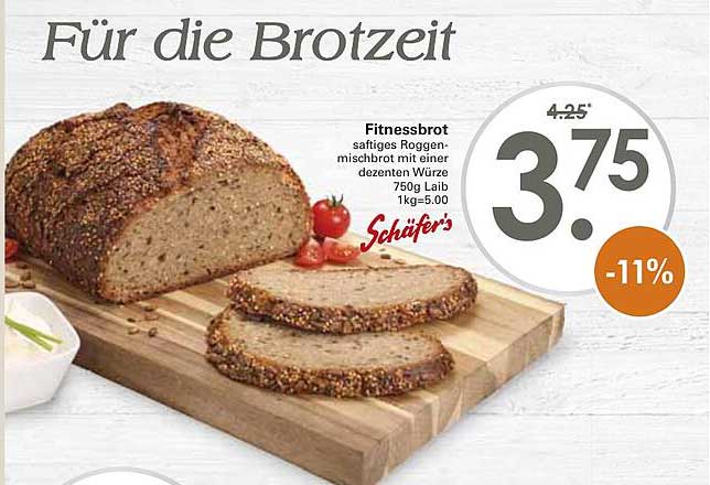 Fitnessbrot saftiges Roggenmischbrot mit einer dezenten Würze 750g Laib 1kg=5.00 Schäfer's